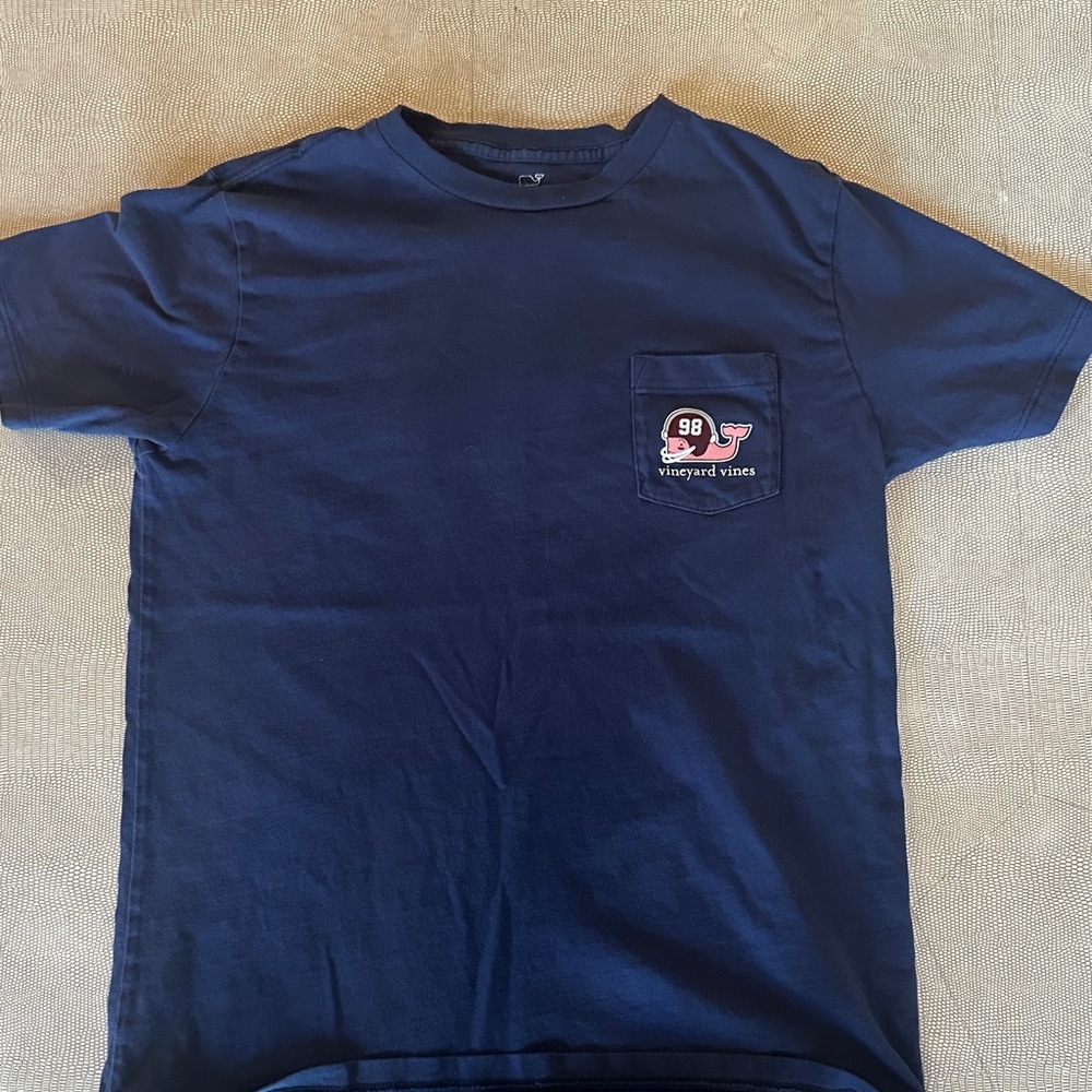 Vineyard Vines Navy Short-Sleeve Pocket Tee with Logo Patch